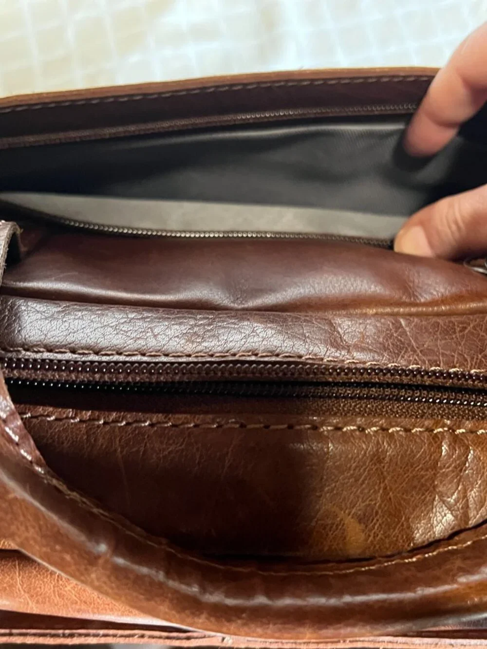 Chaps Leather Travel‎ Bag / Extra Large Briefcase Mens (NWT)
